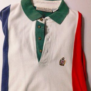 Bugle Boy Company Striped Polo Shirt Short Sleeves Vintage